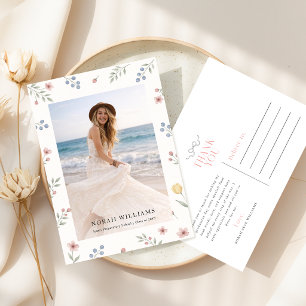 Postale Carte de remerciement élégante avec nœud papillon