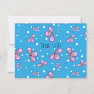 Postale Carte de remerciement fantaisiste à la fleur rose