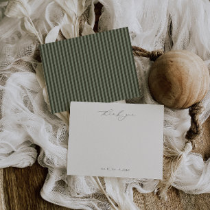 Postale Carte de remerciement HARMONY vert olive