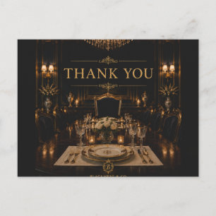 Postale Carte de remerciement Luxe Or Noir Opulente
