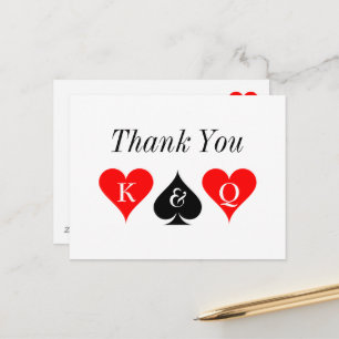 Postale Carte de remerciement personnalisée du mariage Las