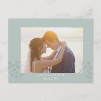 Postale Carte de remerciement photo de mariage de printemp
