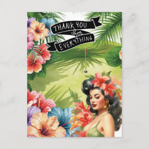 Postale Carte de remerciement plate sur le thème Golf Hawa