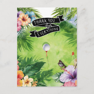 Postale Carte de remerciement plate sur le thème Golf Hawa