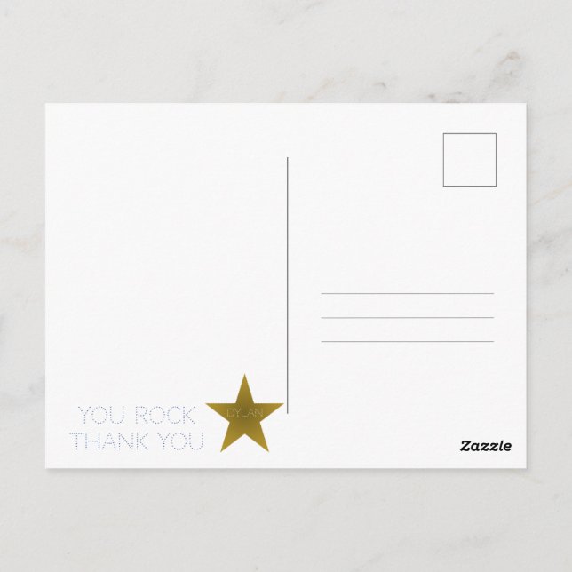 Postale Carte de remerciement pour anniversaire de rock st (Dos)