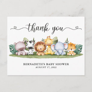 Postale Carte de remerciement pour Baby Shower aquarelle a