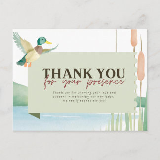 Postale Carte de remerciement pour baby shower canard colv