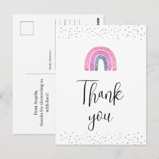Postale Carte de remerciement pour Baby Shower Fille Arc-e