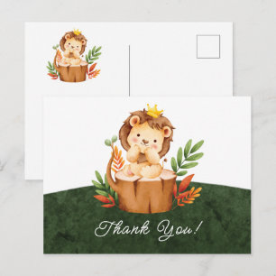 Postale Carte de remerciement pour Baby Shower Lion de la 