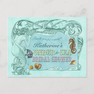 Postale Carte de remerciement pour Baby Shower Sous l'Océa