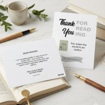 Carte de Remerciement pour la Lecture Promotion Au