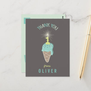 Postale Carte de remerciement pour le 1er anniversaire ave