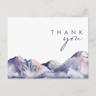 Postale Carte de remerciement pour mariage en montagne l'h
