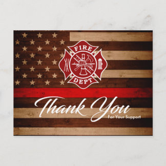 Postale Carte de remerciement pour pompier
