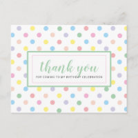 Carte de remerciement pour une fête d'anniversaire