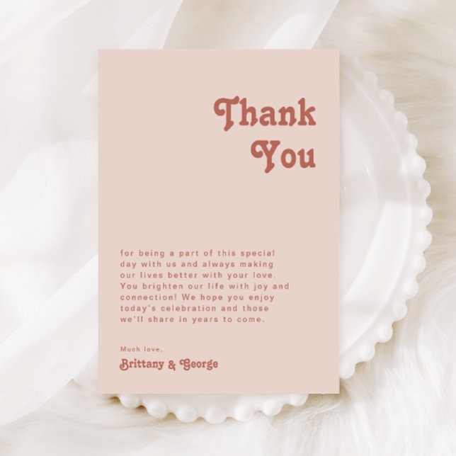 Postale Carte de remerciement simple de table rose pastel  (Créateur téléchargé)