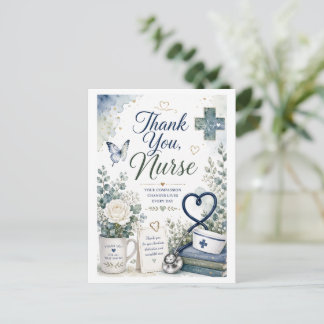 Postale Carte de remerciement sincère pour infirmière
