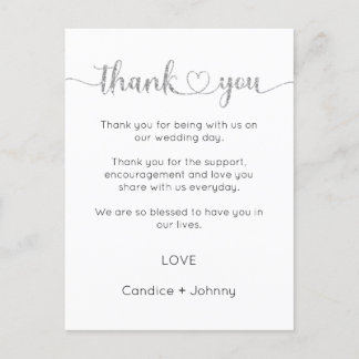 Postale Carte de remerciements, Carte de remerciements de 