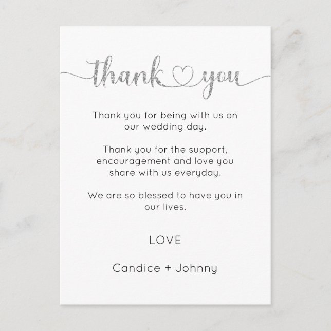 Postale Carte de remerciements, Carte de remerciements de  (Devant)