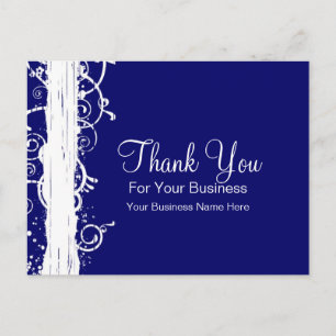 Postale Carte de remerciements client Flèches bleues et bl