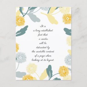 Postale Carte de remerciements d'art floral Dandelion modi