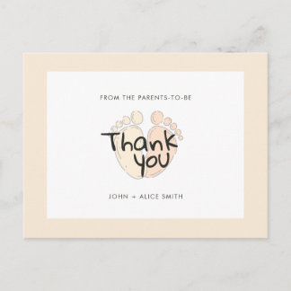Postale Carte de remerciements de Baby shower neutre pour 