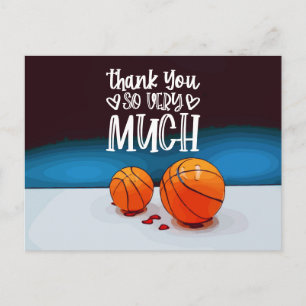 Postale Carte de remerciements de basket-ball avec basket-