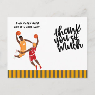 Postale Carte de remerciements de basket-ball pour le joue