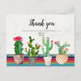 Postale Carte de remerciements de douche Cactus Couples