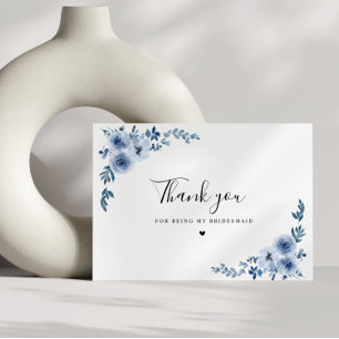 Postale carte de remerciements de femme de chambre bleu pâ