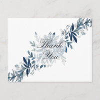 Carte de remerciements de fleurs bleues d'Indigo