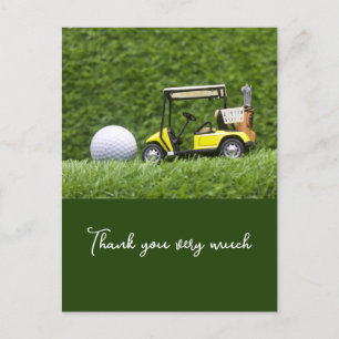 Postale Carte de remerciements de golf avec balle de golf