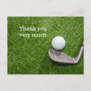Postale Carte de remerciements de golf avec balle de golf
