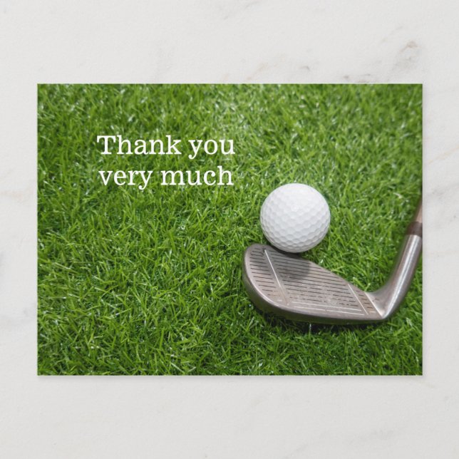 Postale Carte de remerciements de golf avec balle de golf  (Devant)