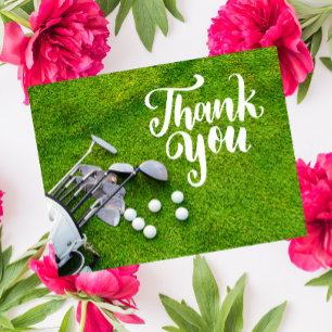 Postale Carte de remerciements de golf avec sac à balle de