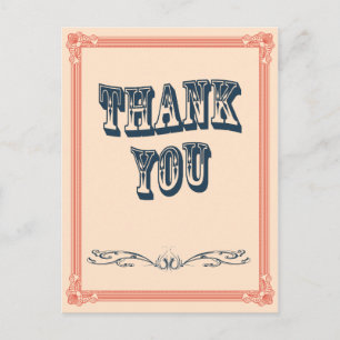 Postale Carte de remerciements de mariage campagnard vinta