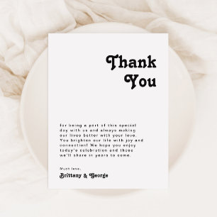 Postale Carte de remerciements de table de lettres rétro m