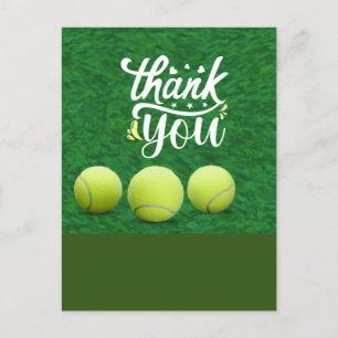 Postale Carte de remerciements de tennis avec balle pour j