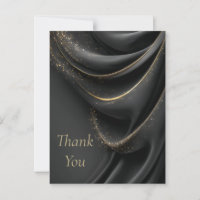 Carte de remerciements en or brillant en tissu noi