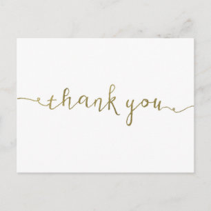 Postale Carte de remerciements Faux Gold - 4,25 po x 5,6 p