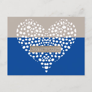 Postale Carte de remerciements latine bleu et blanc