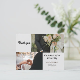 Postale carte de remerciements mariage