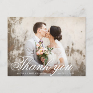 Postale Carte de remerciements mariage de couverture photo