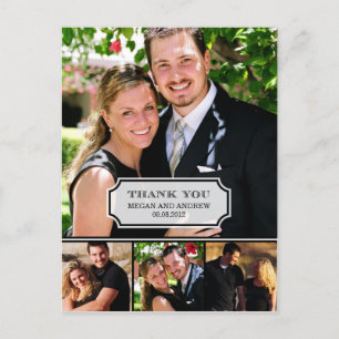 Postale Carte de remerciements Mariage élégant