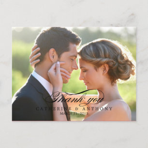 Postale Carte de remerciements Mariage pur Elegance - Noir