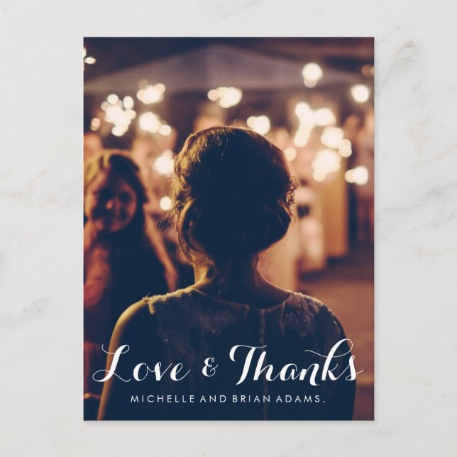 Postale Carte de remerciements photo mariage (Devant)