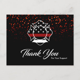 Postale Carte de remerciements pompier