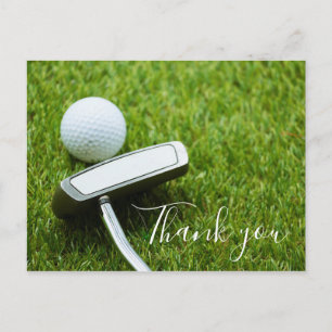 Postale Carte de remerciements pour golfeur avec balle de 