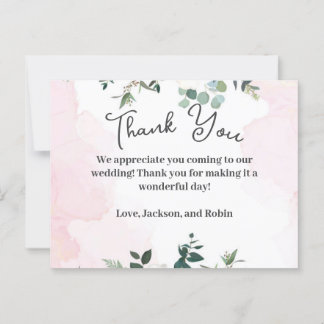 Postale Carte de remerciements rose et floral