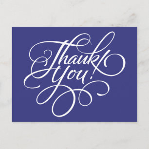 Postale Carte de remerciements Royal Blue élégant